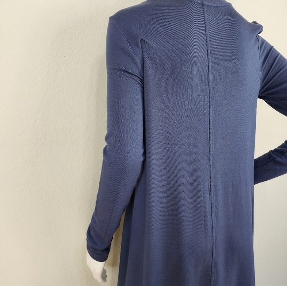 Loft Lounge Blue Long Sleeve Swing Dress Size M - Picture 7 of 12